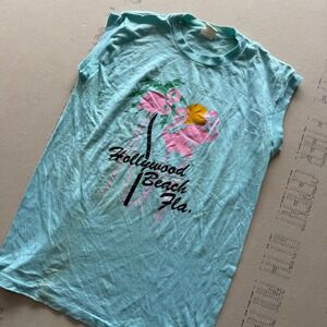 Vintage 80s Anvil Hollywood Beach Florida Flamingo T-shirt